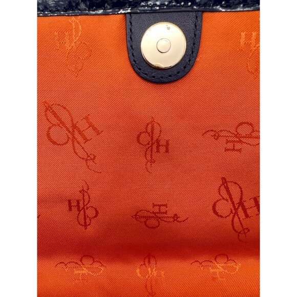 Cole Haan Izzie Clutch Prussian Blue Woven Leather Brynn Weave II NWT - Picture 7 of 10